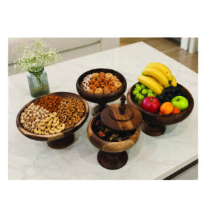 سرویس ظروف پذیرایی چوبی 4 پارچه